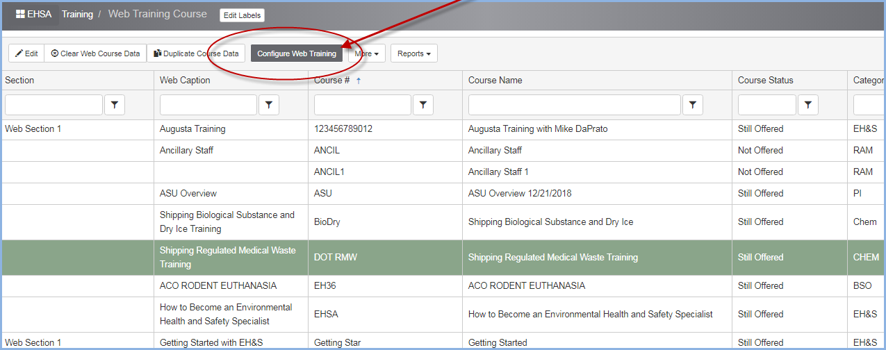 Web Cource List Web Course Builder