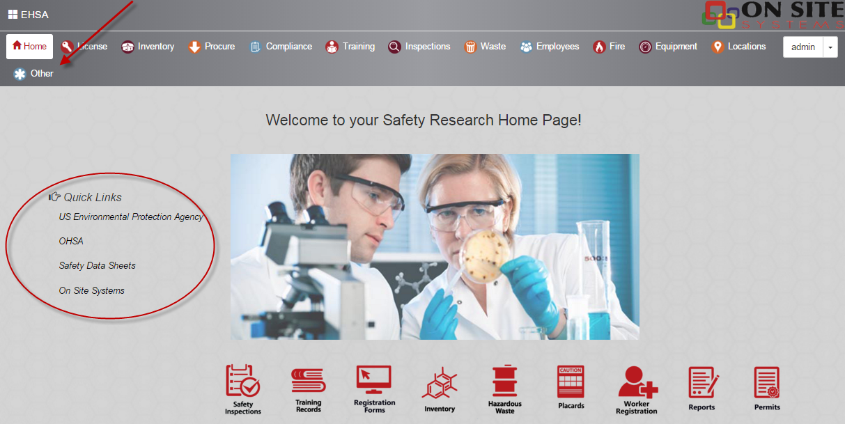 Home Page Quick Links